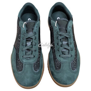 Converse x Swarovski Run Star Trainer Low Emerald Green Leather Sneaker 5 NWT